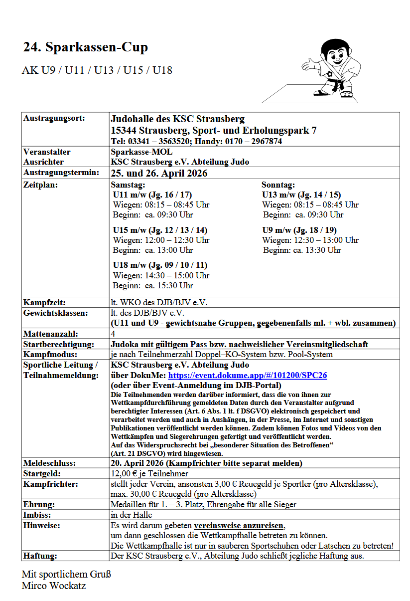 24. Sparkassen-Cup AK U9 / U11 / U13 / U15 / U18